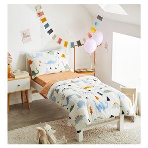 Dinosaur Toddler Bed Comforter & Triceratops Pillow